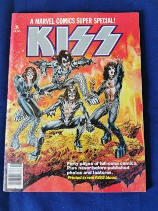 Kiss Marvel Special Comic Vol.  1 1 Printed In Real Kiss Blood Ex Cond.