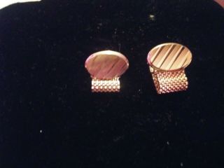 Elvis Presley Owned Costume Gold Design Cuff Links From His Hairdresser Gill
