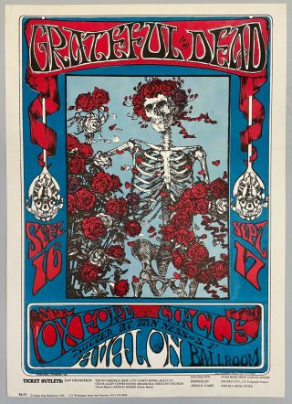 Grateful Dead 1966 Avalon Ballroom Concert Poster Fd 26 (2) 2nd Print