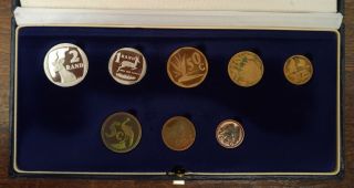 South Africa – 8 Dif Proof Coins Set 1 Cent - 2 Rand 1992 Year,  Box