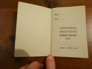 Beatles Liverpool Institute Green Book 1958 2