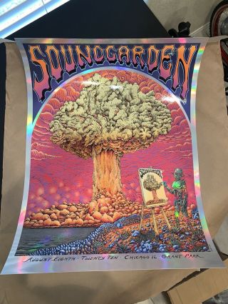 Soundgarden Lollapalooza Foil Poster 2010 Emek Chicago Chris Cornell Welker