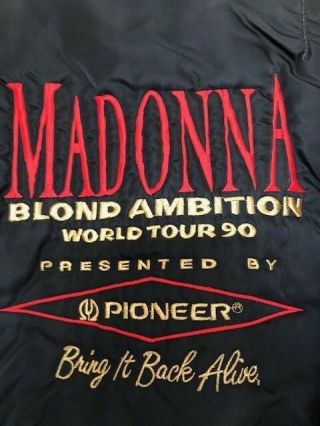 Exclusive Madonna Blond Ambition World Tour 1990 Staff Bomber Jacket Pioneer