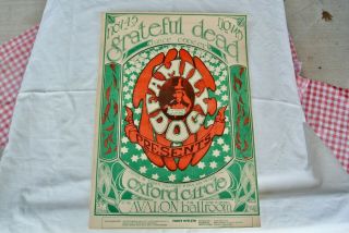 Grateful Dead Poster November 4 - 5,  1966 Avalon Ballroom Family Dog 1st Print
