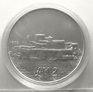 Malta 2 Liri 1972 (fort St.  Angelo) Silver Commemorative Coin (km 14) Unc