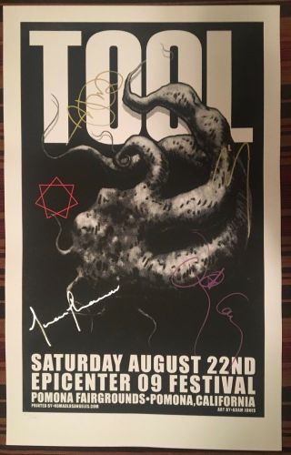 Tool - Concert Poster - Band Signed/embossed Adam Jones Art Pomona 2009 Ltd Ed 100