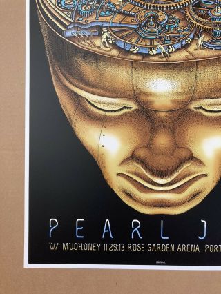 Pearl Jam Official Concert Poster Portland 11 - 29 - 13 Rose Garden EMEK 4