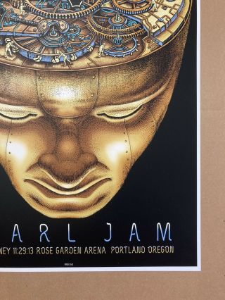 Pearl Jam Official Concert Poster Portland 11 - 29 - 13 Rose Garden EMEK 5
