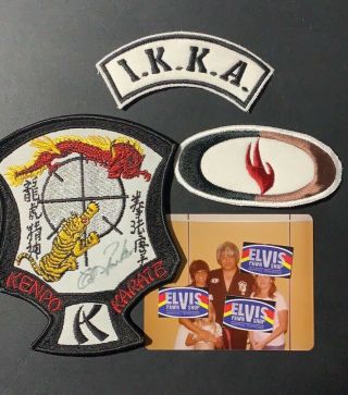 Signed Ed Parker Kenpo Patches & Photo / Elvis Karate Instructor / From Memphis