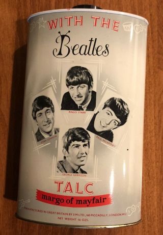The Beatles Vintage 1963 Talc Powder Tin Margo Of Mayfair Uk W/talc