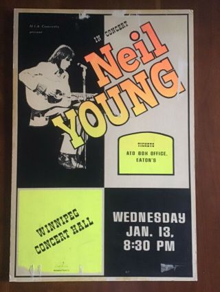 Neil Young Boxing Style Concert Poster 1/13/1971 Winnipeg Concert Hall