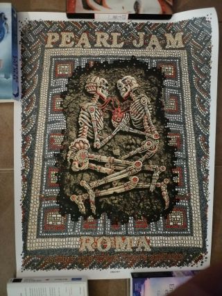 2018 Pearl Jam Poster Rome By Emek Show Edition Eternal Embrace Print Roma Art