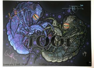 Tool Nashville Tn 1 - 23 - 2016 Band Signed Numbered Concert Poster Adam Jones Art