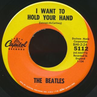 Beatles 1964 First Issue " I Want To Hold Your Hand " 45 W Hofer B Side Nm Nos