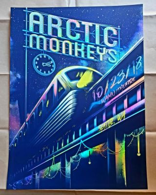 Arctic Monkeys Foil Poster 10/24/2018 Seattle Wa Artist S/n /15 Arno Kiss Le
