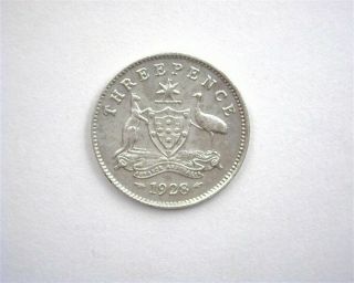 Australia 1928/7 Silver 3 Pence Extremely Rare Unlisted Overdate Au,