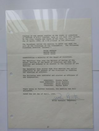 Brian Epstein - Signed - Beatles Document - Autographed - York - 1966