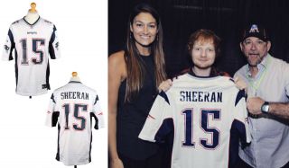 Ed Sheeran Owned And Worn England Patriots Nfl Shirt With Photo Proof (10)