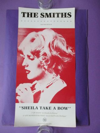 The Smiths Sheila Take A Bow 1987 Uk Promo Poster Rough Trade 24 " X12 "