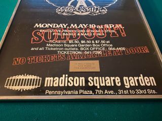Vintage Aerosmith Framed Poster Madison Square Garden May 1976 (1 of 1) 3