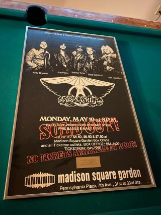 Vintage Aerosmith Framed Poster Madison Square Garden May 1976 (1 of 1) 4