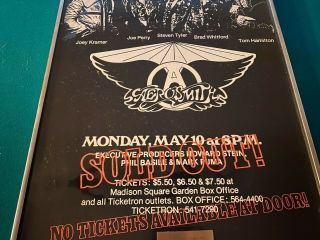 Vintage Aerosmith Framed Poster Madison Square Garden May 1976 (1 of 1) 6