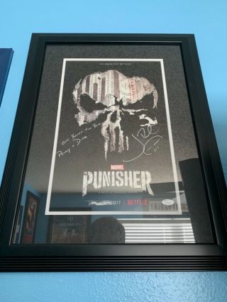 Jon Bernthal The Punisher Signed Mini Poster Framed Jsa Certificate