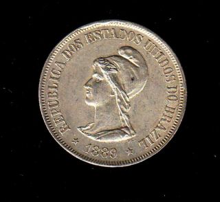 Brazil Silver Coin 500 Reis,  1889 Year