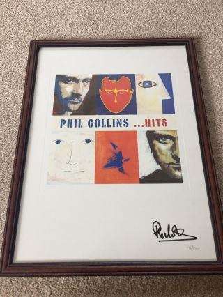 Phil Collins Hand Signed Limited Edition Print Of The Hits Album Artwork
