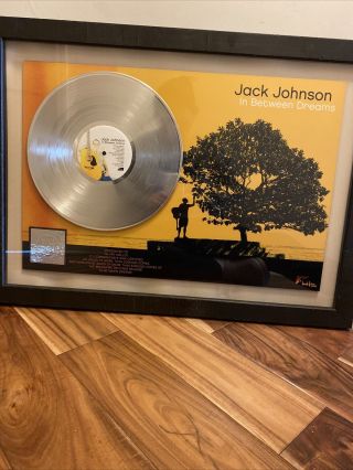 Jack Johnson In Between Dreams Riaa Platinum Album Record Award Brushfire Record
