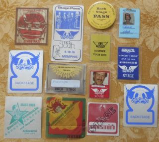 1976 - 78 Aerosmith Backstage Passes [13] And 10 Or More Itineraries