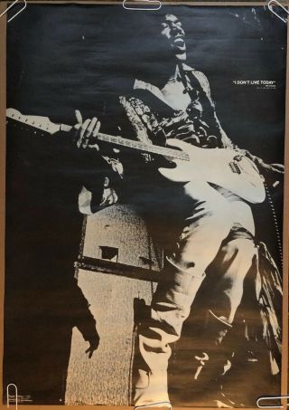 Jimi Hendrix Vintage Poster I Don’t Live Today Ron Raffaelli 1970 Music