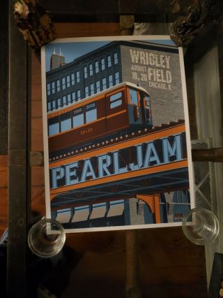 Steve Thomas Pearl Jam Wrigley Field Chicago 2018 Poster Authentic Tubed