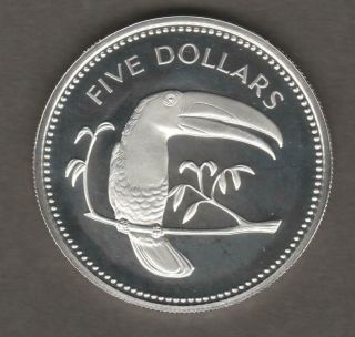 Belize 1974 $5 Proof Sterling Silver