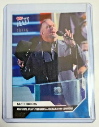Garth Brooks 2020 Election Topps Now Card 19 Blue Parallel /46 Inauguration