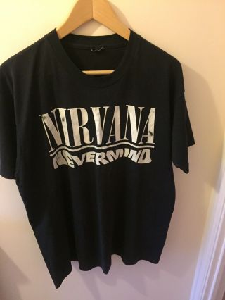 Vintage Nirvana Nevermind Black T - Shirt Xl 1992 Lyrics On Back