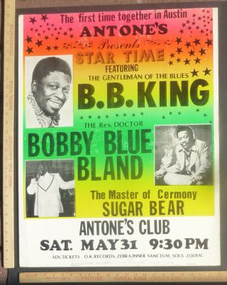 Bb King Bobby Blue Bland Boxing Style Concert Poster Antone 