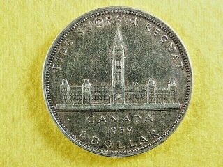 1939 Canada King George V Silver One Dollar $1 Crown Coin Royal Visit