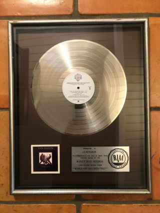 Van Halen Riaa Platinum Album Record Award