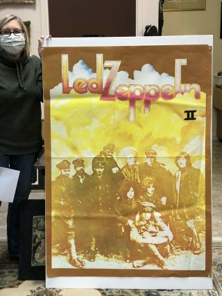Vintage Led Zepplin Ll Record Store Promo Jumbo Size 58x40 Poster