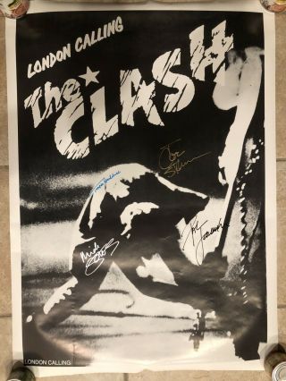 The Clash Poster Originally Autographed By Strummer Jones Simonon Headon