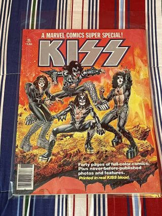 Kiss 1977 Marvel Comic Book With Kiss Blood Owner