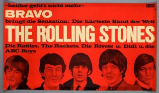 The Rolling Stones - Vintage Berlin 1965 Concert Poster Trimmed
