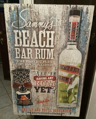 Sammy Hagar Beach Bar Rum Cane Rum Wood Sign 16 X 24 Are We Having Any Fun Yet