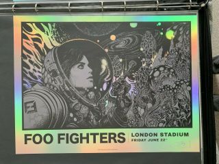 Foo Fighters London Stadium Foil Variant Poster Richey Beckett Concert Print /5