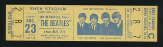 Beatles Vintage 1966 She Stadium Nyc Full Concert Ticket Nm