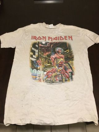 Vintage Iron Maiden T - Shirt/ Somewhere In Time 1986 /large