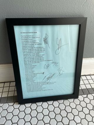 " An Asteroid Towards Earth " - Autographed Tdwp Lyric Sheet From B24 Streams