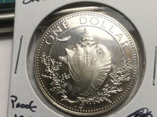 Bahamas 1974 1 Dollar Silver Proof Coin