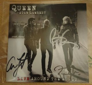 Queen & Adam Lambert Live Around The World Uk 2020 Signed Cd,  Cassette In Hand